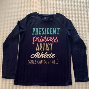 Carter’s Navy Long Sleeve Tee with Motivational Text
